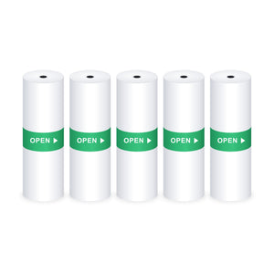 5 rouleaux autocollants blancs
