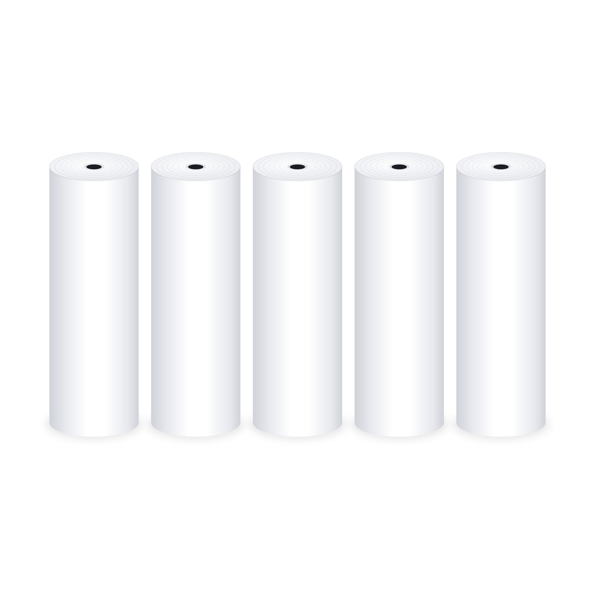 5 rouleaux de papier thermique blanc de 57 mm