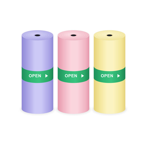 3 rouleaux autocollants couleur